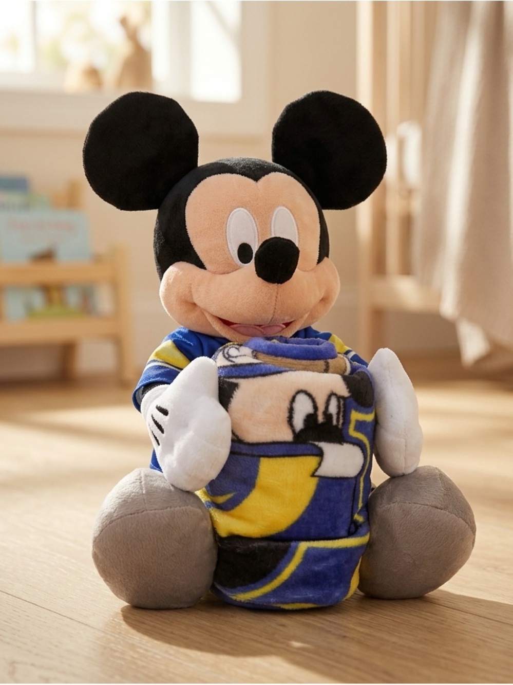 NEW Mickey Mouse Character Hugger Pillow & Silk Touch Throw   LOS ANGELES RAMS